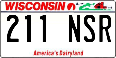 WI license plate 211NSR