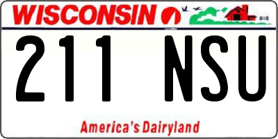 WI license plate 211NSU