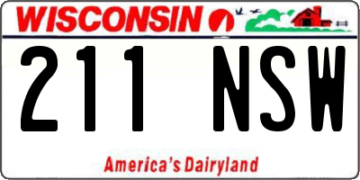 WI license plate 211NSW