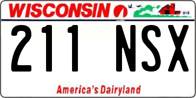 WI license plate 211NSX