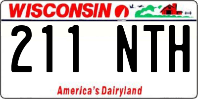 WI license plate 211NTH