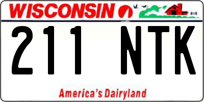 WI license plate 211NTK