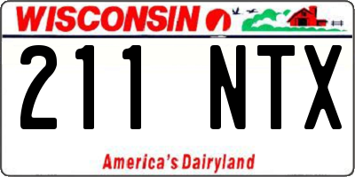 WI license plate 211NTX