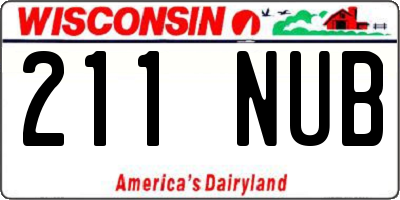 WI license plate 211NUB