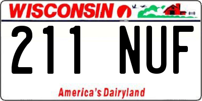 WI license plate 211NUF