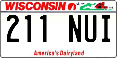 WI license plate 211NUI