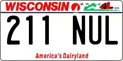 WI license plate 211NUL