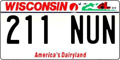 WI license plate 211NUN