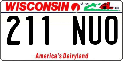 WI license plate 211NUO