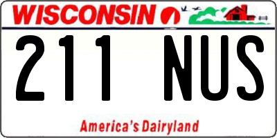 WI license plate 211NUS