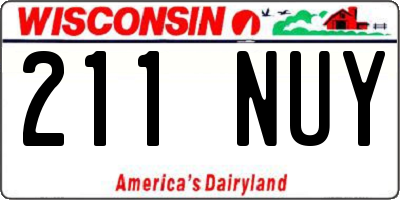 WI license plate 211NUY