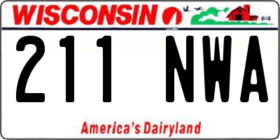 WI license plate 211NWA