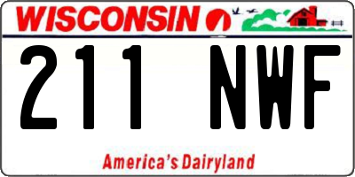 WI license plate 211NWF
