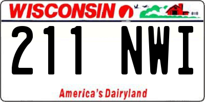 WI license plate 211NWI