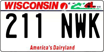 WI license plate 211NWK