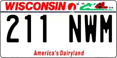 WI license plate 211NWM