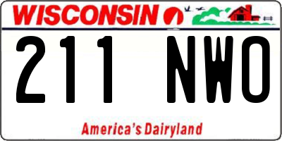 WI license plate 211NWO