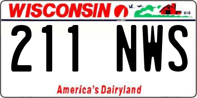 WI license plate 211NWS
