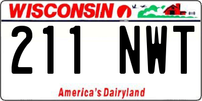 WI license plate 211NWT
