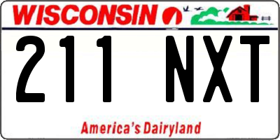 WI license plate 211NXT