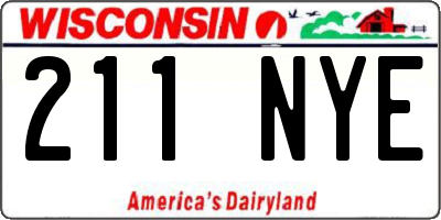 WI license plate 211NYE