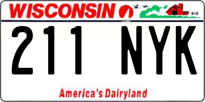 WI license plate 211NYK