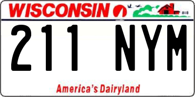 WI license plate 211NYM