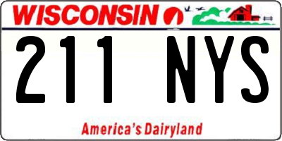 WI license plate 211NYS