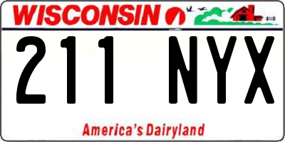 WI license plate 211NYX