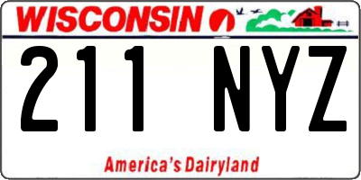 WI license plate 211NYZ