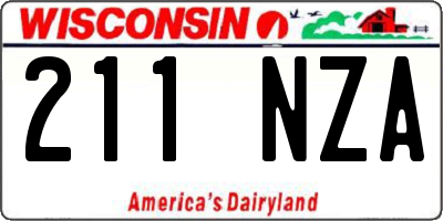 WI license plate 211NZA