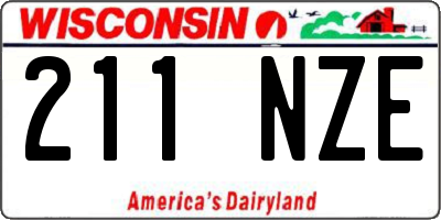 WI license plate 211NZE