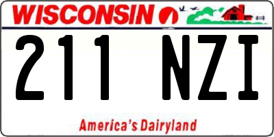WI license plate 211NZI