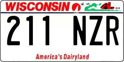 WI license plate 211NZR