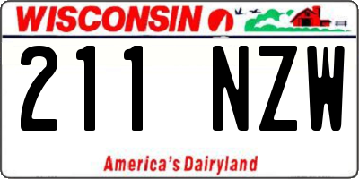 WI license plate 211NZW