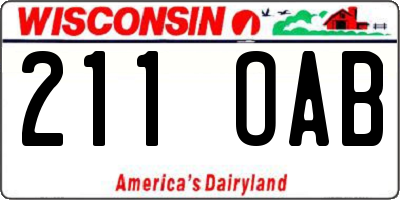 WI license plate 211OAB