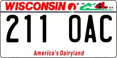 WI license plate 211OAC