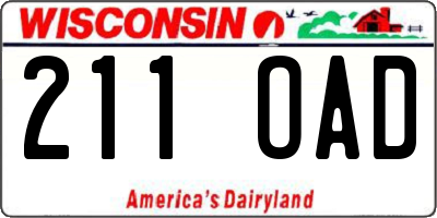 WI license plate 211OAD