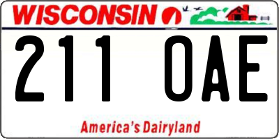 WI license plate 211OAE