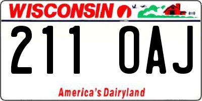 WI license plate 211OAJ