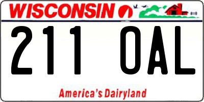 WI license plate 211OAL