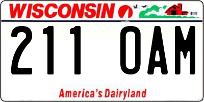 WI license plate 211OAM