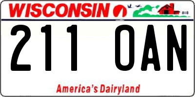 WI license plate 211OAN