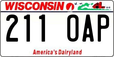 WI license plate 211OAP
