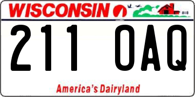 WI license plate 211OAQ