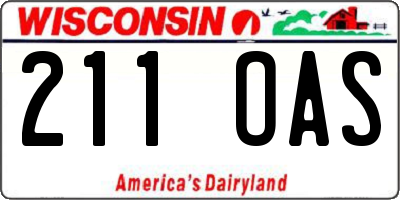 WI license plate 211OAS