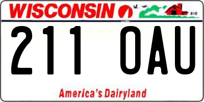 WI license plate 211OAU