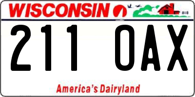WI license plate 211OAX