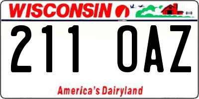WI license plate 211OAZ