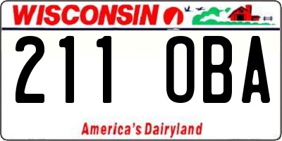 WI license plate 211OBA